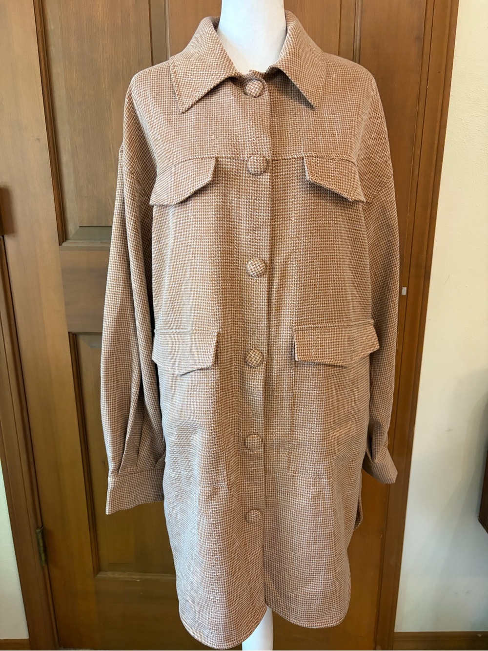 Y.A.S Houndstooth Button-Front Women's Jacket